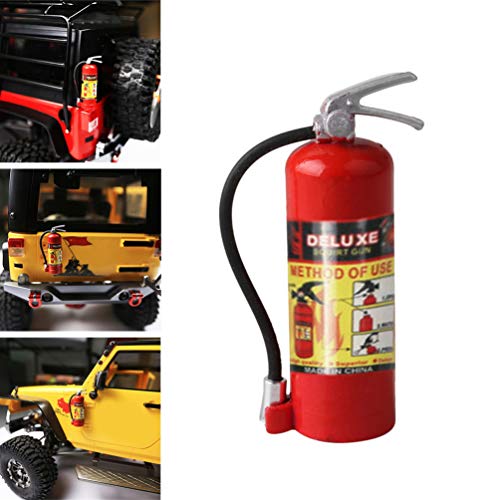 STOBOK Extintor de Incendios de Automóviles Rc Mini Extintor de Incendios a Escala 1:10 Piezas de Accesorios de Orugas Rc Piezas de Camiones Rc Decoración Camión de Escalada Rc con Etiqueta Roja