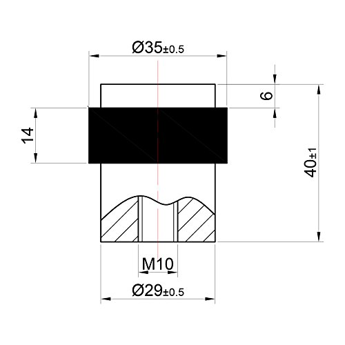 Stoppwerk Topes para puertas de acero inoxidable - Tope para montaje en el suelo - Ø 3,5 cm Altura: 4 cm - Tope de puerta