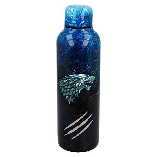 Stor Juego DE Tronos (Got) | Botella de Agua Reutilizable de Acero Inoxidable | Botella Termo con Doble Aislamiento para 12 Horas de Bebida Caliente y 18 Horas de Bebida Fría - Libre BPA - 515 ml