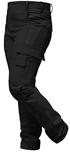 strongAnt - Elasticos Pantalones de Trabajo para Mujer. Pantalón de Trabajo Completo con Bolsillos para Rodilleras - Schwarz 32