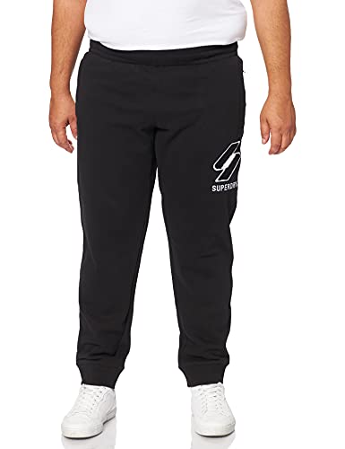 Superdry Code Logo CHE Jogger Pantalones Deportivos, Black, S para Hombre