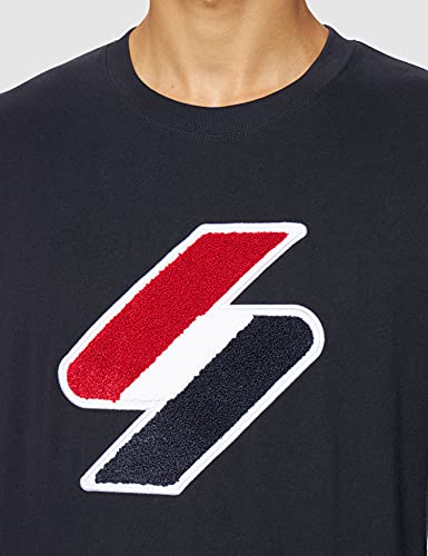 Superdry Code Logo Che LS Top Camiseta, Azul Oscuro, XXL para Hombre