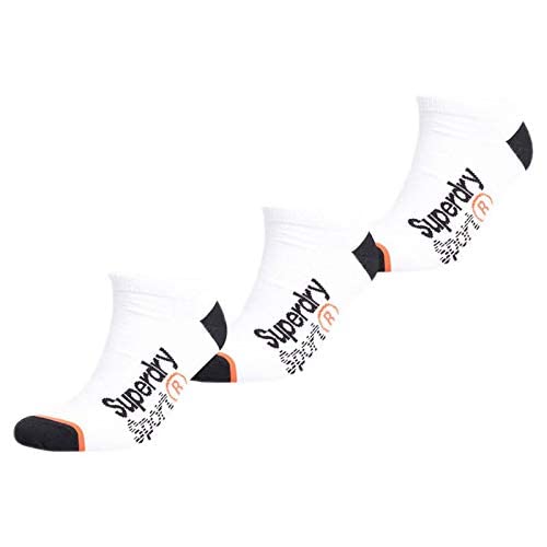 Superdry Cool MAX Ankle Sock 3Pk Calcetines, White Multipack, M-L para Hombre