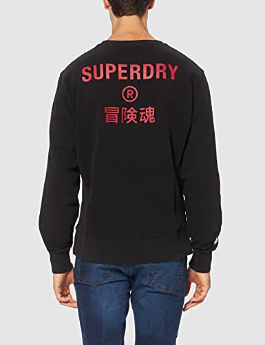 Superdry Corporate Logo Crew Sudadera, Black, XL para Hombre