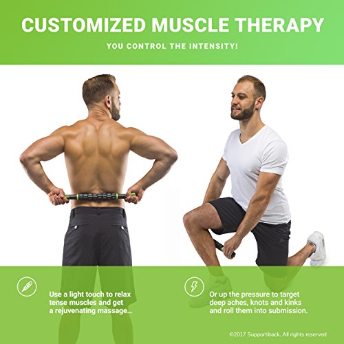 Supportiback® Rodillo terapéutico de masaje muscular profundo — Descansa músculos doloridos, previene lesiones, mejora la movilidad y la circulación — Herramienta para terapia de automasaje