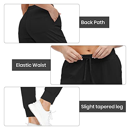 Tanmolo Pantalón Chándal Mujer Pantalones Deportivos Largos Algodón con Bolsillos para Deportivo Casual Yoga Jogger(Negro,EU-S)