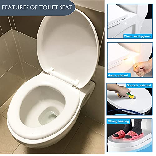 Tapa de WC, Cierre Suave Tapa Inodoro, Distancia de Agujero Ajustable Tapas WC, Descenso Automático Asiento es Fácil de Instalar y Limpiar Tapa de WC