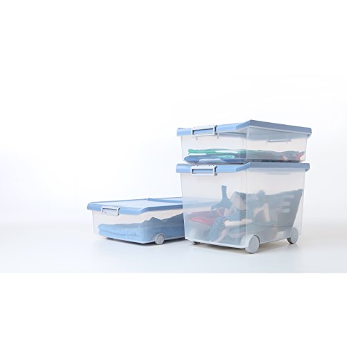 Tatay Caja Almacenaje Multiusos con Tapa, 14 L de Capacidad, Con Asas, de Polipropileno, Libre de BPA, Azul Paloma, Medidas 27 x 39 x 19 cm