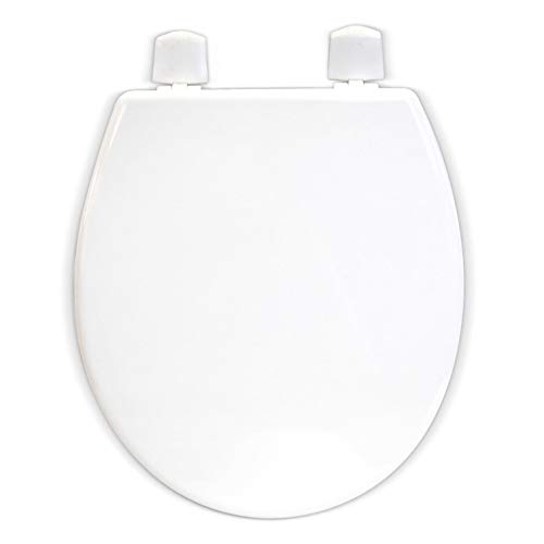TATAY Tapa WC Universal Basic, de madera MDF, Forma Ovalada, Resistente y cálido, Fácil Instalación, Blanco. Medidas 40.4 x 36.4 x 4 cm