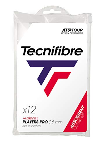 Tecnifibre - Grip para Raqueta de Tenis (Pack de 12 Grips), Color Blanco