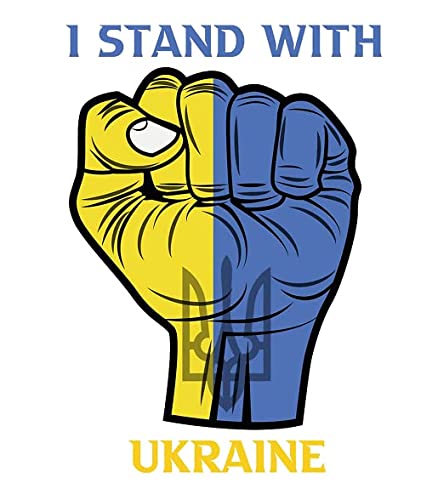 TeeFly 40 unidades de banderas de Ucrania I Stand with Ucrania pegatinas de bandera de Estados Unidos y Ucrania pegatinas para coche, moto, teléfono móvil, portátil