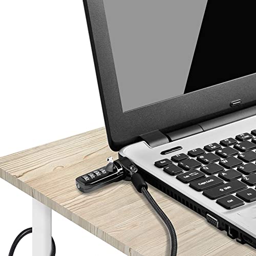 tellaLuna Bloqueo de cable para ordenador portátil, bloqueo de seguridad antirrobo, 3 llaves, 6,5 pies, compatible con ordenadores portátiles, TV al aire libre
