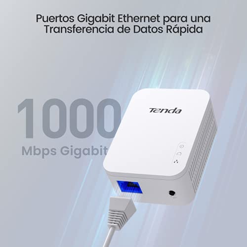 Tenda PH3 Adaptadores de Comunicación por Línea Eléctrica - PLC, Adaptador de Red Gigabit Powerline (1000Mbps, Ahorro de Energía, Plug y Play, 2 Piezas)