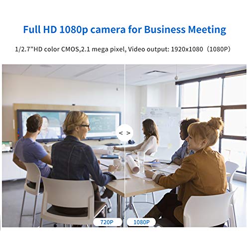 Tenveo Cámara para sala de conferencias Full HD 1080p con gran angular USB de 138° para salas de reuniones pequeñas (TEVO-VHD1080 Pro)