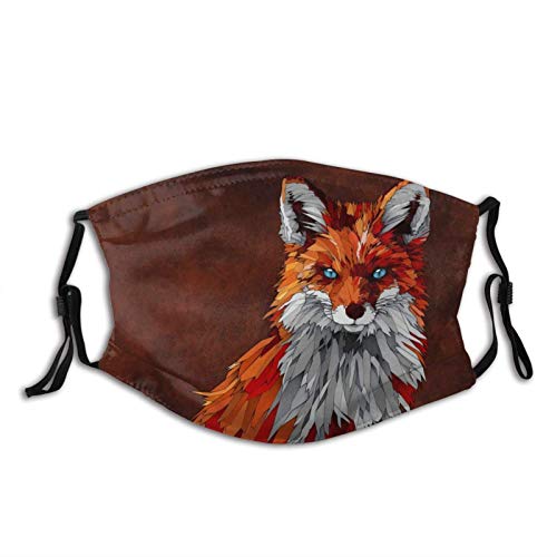 The Fox Print Mascarilla reutilizable con bolsillo de filtro, regalo unisex para hombres y mujeres, pasamontañas de animales