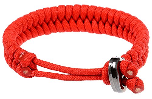 The Friendly Swede 2 Pièces Bracelet de Survie Fishtail (Negro + Rojo)