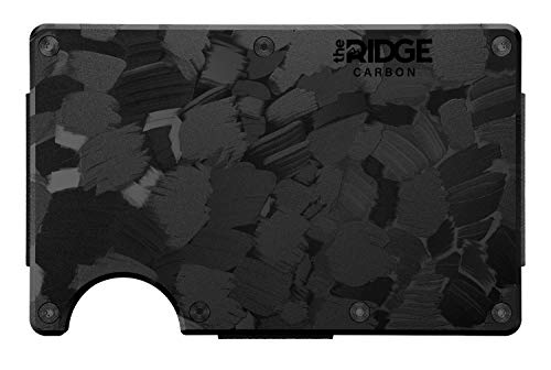 The Ridge Cartera Forged Carbon de carbono forjado, ultraligera con bloqueo RFID, Carbon Money Clip, moderno