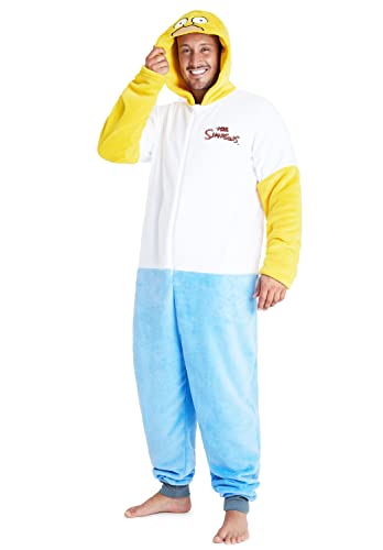 The Simpsons Pijama Hombre Entero de Homer Simpson Mono Pijama de Forro Polar (L)