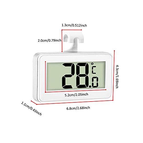 Thlevel 3 Piezas Termómetro para Frigorífico Termómetro para Congelador o Nevera Impermeable con Gancho, Pantalla LCD Fácil de Leer