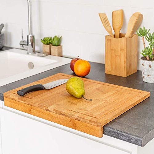TIENDA EURASIA® Tablas de Cortar de Cocina - Diseño Moderno - Ideal para cortar y preparar los alimentos (Tabla para Encimera - L. 35 x P. 24 x H. 4 cm)