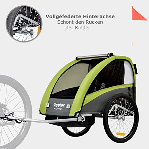Tiggo Remolque de Bici para niños con Kit de Footing - BT603-D02 Verde