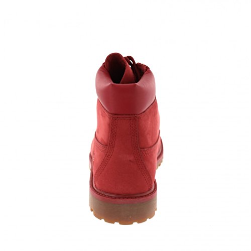 Timberland 6 Inch Premium Waterproof (Junior), Botas Clasicas Unisex niños, Rojo Medium Red Nubuck, 37.5 EU