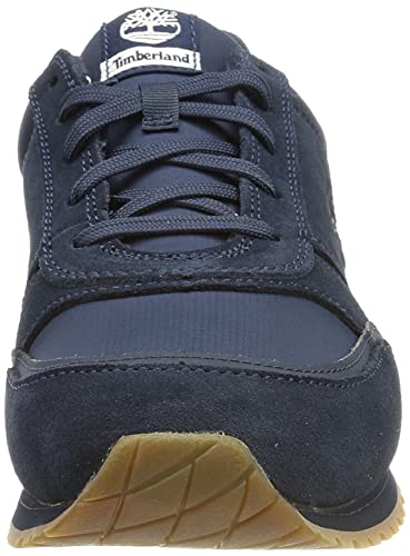 Timberland Lufkin Fabric and Leather Oxford Sneaker Basic Zapatillas para Hombre, Azul (Navy Suede), 43 EU