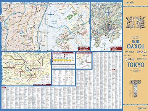 Tokio plano callejero plastificado. Escala 1:17.000. Borch.: Tokyo, Tokyo Bay & Shinagawa, Tokyo % Region