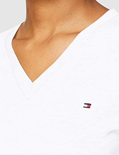 Tommy Hilfiger Heritage V-nk tee V-Neck T-Shirt, Blanco (Classic White 100), XS para Mujer