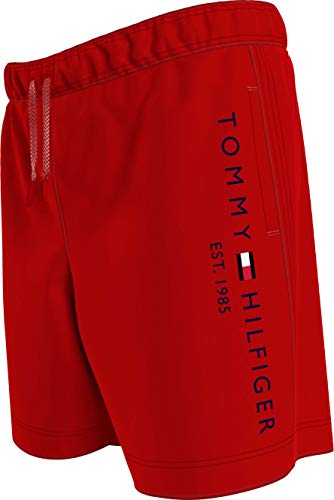 Tommy Hilfiger Medium Drawstring, Swim Trunks para Niños, Rojo (Primary Red), 14-16 Años