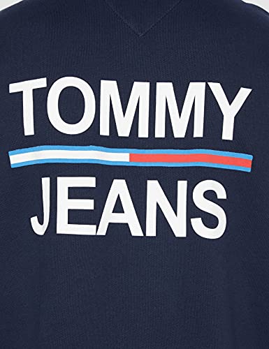 Tommy Jeans TJM Text Flag Mock Neck Suéter pulóver, Twilight Navy, L para Hombre