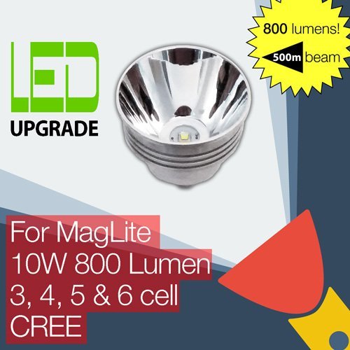 TorchUpgrades MagLite LED Conversión Actualizar Bombilla 800LM Alto Poder para Linternas 3D 4D 5D 6D Celda CREE