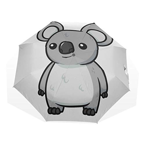 Travel Umbrellas Compact Cartoon Koala Vector Illustration Windproof Travel Umbrella Holder Rain & Wind Resistant Compact and Lightweight For Business and Travels