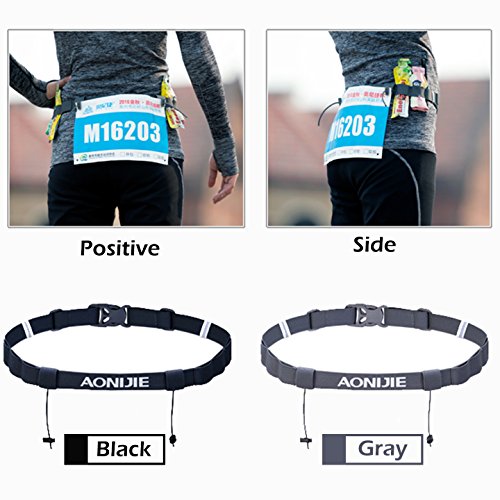 TRIWONDER Race Cinturón para Número Porta Dorsal para Running Triatlon Maratones Unisex (Negro)