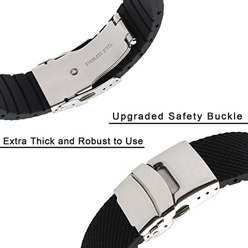 TRUMiRR para Samsung Gear S3 Classic/Frontier/Galaxy Watch3 45mm Correa de Reloj, 22mm Correa de Reloj de Goma Genuina Correa de Resina para LG G Watch Urbane, Huawei Watch 2 (Classic)