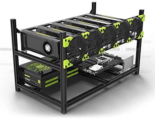 TTGULRR Veddha T2 6 GPU 8 GPU Minercase V3C V3D Aluminio Apilable Minería Rig Open Air Frame Case para Ethereum (ETH, ETC) ZCash (ZEC) Monero (XMR) Bitcoin (BTC) (V3C-6GPU Frame)