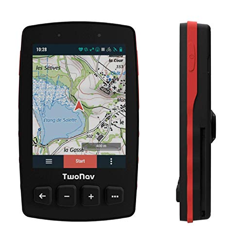 TwoNav - GPS Trail 2 Bike - Bicicleta Cicloturismo MTB / 4 Botones Frontales/Pantalla 3.7" / Autonomía 20 h/Memoria 32 GB/Tarjeta SIM/Mapa topográfico Incluido