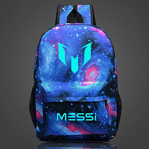 TYYM backpack Mochila Luminosa Escolar Mochila Barcelone Lionel Messi para Estudiantes De Primaria/Secundaria G-17.7inch