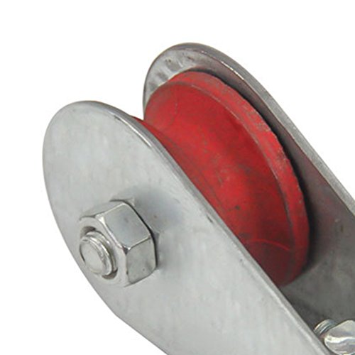 UKCOCO Rodillo de la polea del eslabón giratorio de la sola rueda del bloque de la polea del acero inoxidable que carga 0.1T - plata