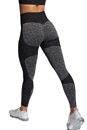 UMIPUBO Pantalones Deportivos para Mujer Medias Deportivas para Mujer Yoga Medias de Yoga elásticas de Cintura Alta Fitness Deportes Estiramiento de Yoga y Pilates(Negro, S)