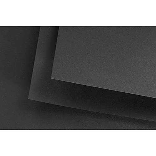 Unbekannt Fabriano Black Block-Papel Negro Profundo con Acabado Mate sin Revestimiento, 300 g/m², DIN A3, 20 Hojas, Ideal para Pastel, lápices de Colores y rotuladores, Blanco