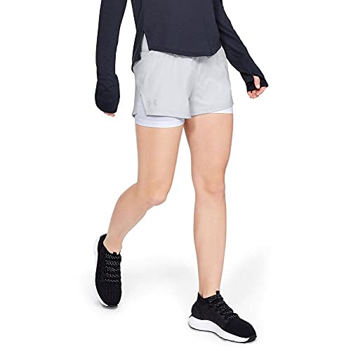 Under Armour Launch Sw 2-In-1 Pantalones Cortos, Mujer, Gris, MD