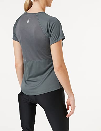 Under Armour Speed Stride Short-Sleeve T-Shirt Camiseta, Gris Pardo/Gris Pardo/Reflectante (012), XL para Mujer