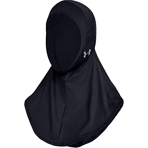 Under Armour Sport Hijab Polaina de Cuello, Mujer, Negro, Plateado (001), M-L