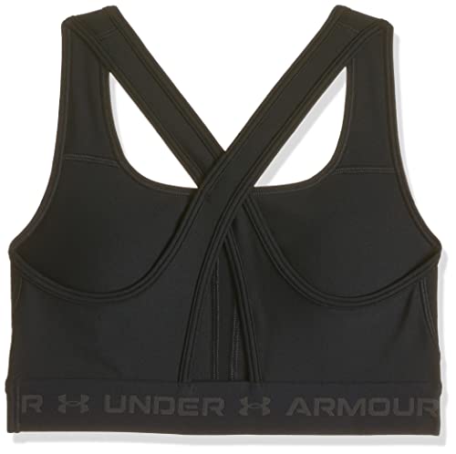 Under Armour UA Crossback Mid Bra Sujetador Deportivo, Mujer, Negro (Black/Black/Jet Gray), M