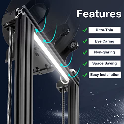 UniTak3D Impresora 3D Luz LED Incorporada Barra de Luz de 24V Upgrade Kit para Creality Ender 3 V2 Ender 3 Pro Ender 3 CR6SE 2020 Perfil