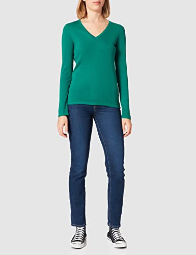 United Colors of Benetton T-Shirt M/L 3GA2E4245 Camiseta, Verde Bottiglia 30g, XS para Mujer