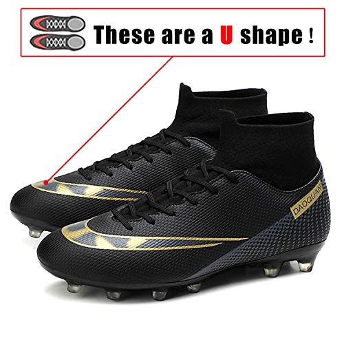 Unitysow Zapatos de Fútbol Hombre Spike Aire Libre Profesionales Atletismo Training Botas de Fútbol Zapatillas de Deporte,T2150 Negro,36 EU