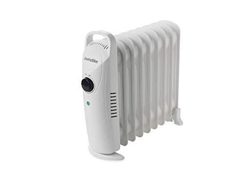 UNIVERSALBLUE | Calefactor Mini de Aceite | Radiador 1000W | Color Blanco | 9 Elementos Calefactores | Silencioso | Sistema de Seguridad | Termostato Ajustable