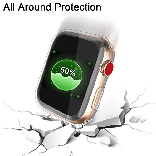 Upeak 2 Paquetes Compatible con Apple Watch Series 3 Funda 38mm, TPU Protector de Pantalla Compatible con iWatch Series 3, Claro/Claro